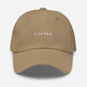 COFFEE Hat, embroidered, gender neutral, simple, minimal, plain, nuancelabel cute, fun, summer, drinks, new, popular, morning, caffeine. image 1