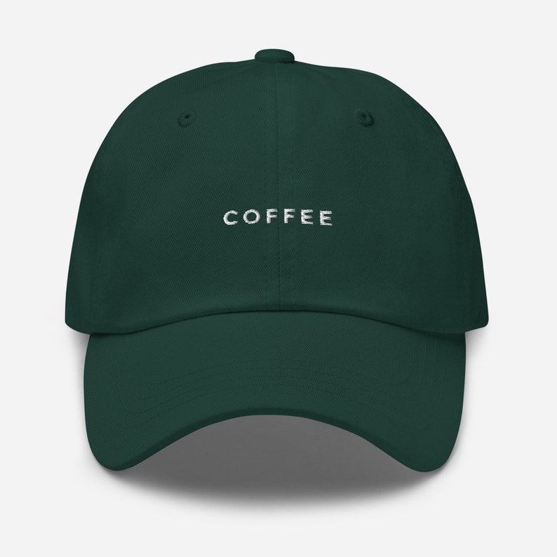 COFFEE Hat, embroidered, gender neutral, simple, minimal, plain, nuancelabel cute, fun, summer, drinks, new, popular, morning, caffeine. image 3