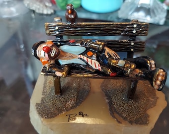 Vintage Ron Lee Clown on Bench Circa 1982 . - Etsy