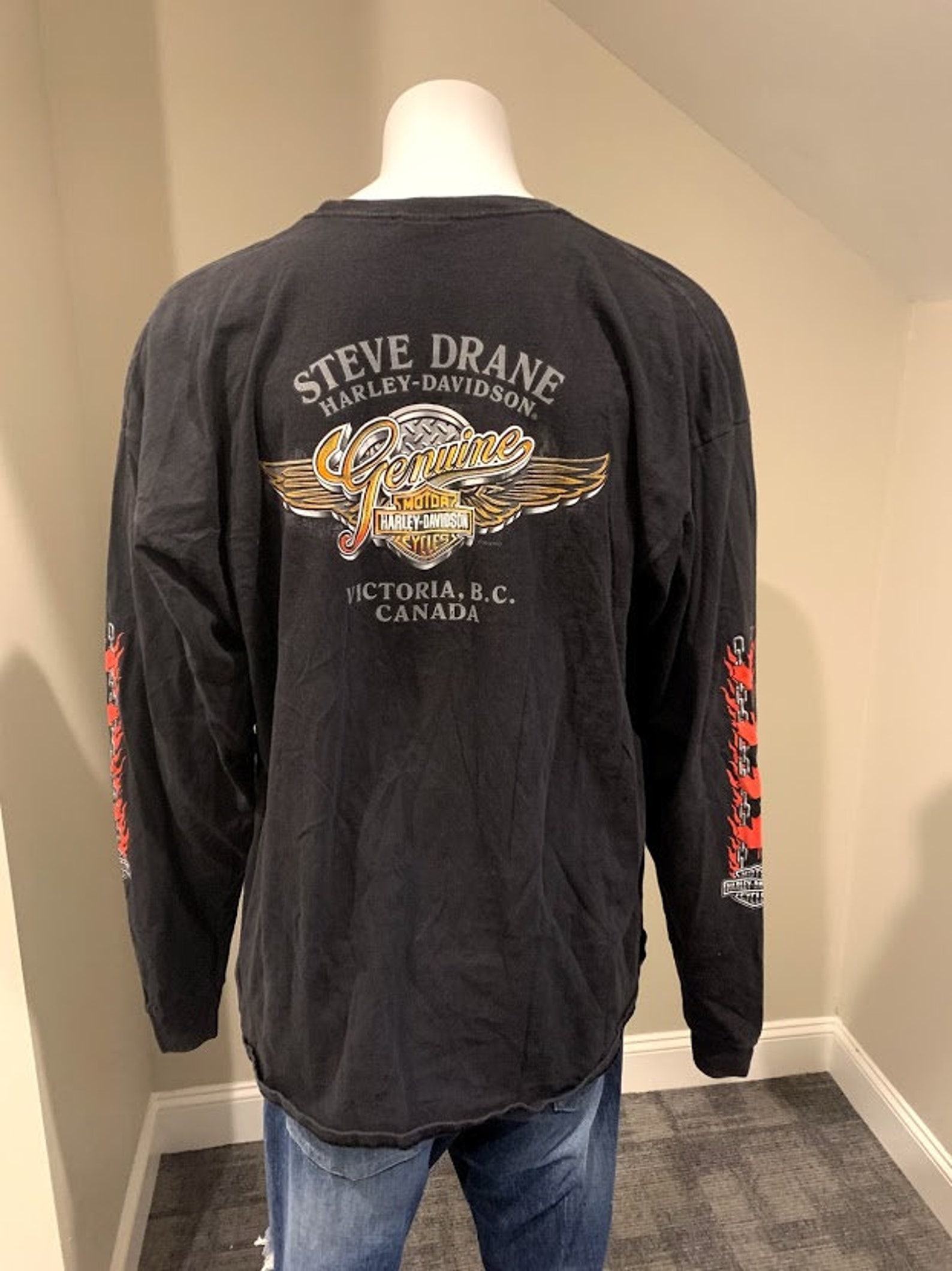 Harley Davidson Long Sleeve TShirt British Columbia Canada Etsy