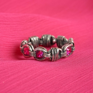 Wound - Handmade, Unique, Sustainable Sterling Silver Ring with Rubies