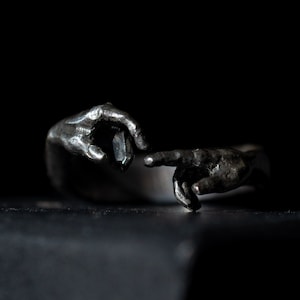 Handmade Sterling Silver Statement Ring 'Creation'  The Anatomical Man