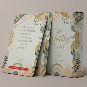 Baraja de cartas dignas/afirmaciones, cuidado personal, actividades de atención plena, tarjetas de aliento y gratitud (tarjetas cristianas incluidas)