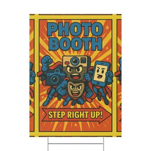 Colorful Photo Booth Yard Sign: Party Decor, USA Made