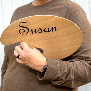 Engraved Wooden Art Palette: Personalized Artist Gift