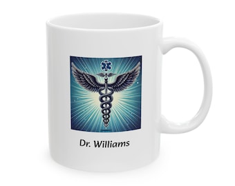 Taza de café personalizada con símbolo médico: regalo para profesionales de la salud (325 ml)