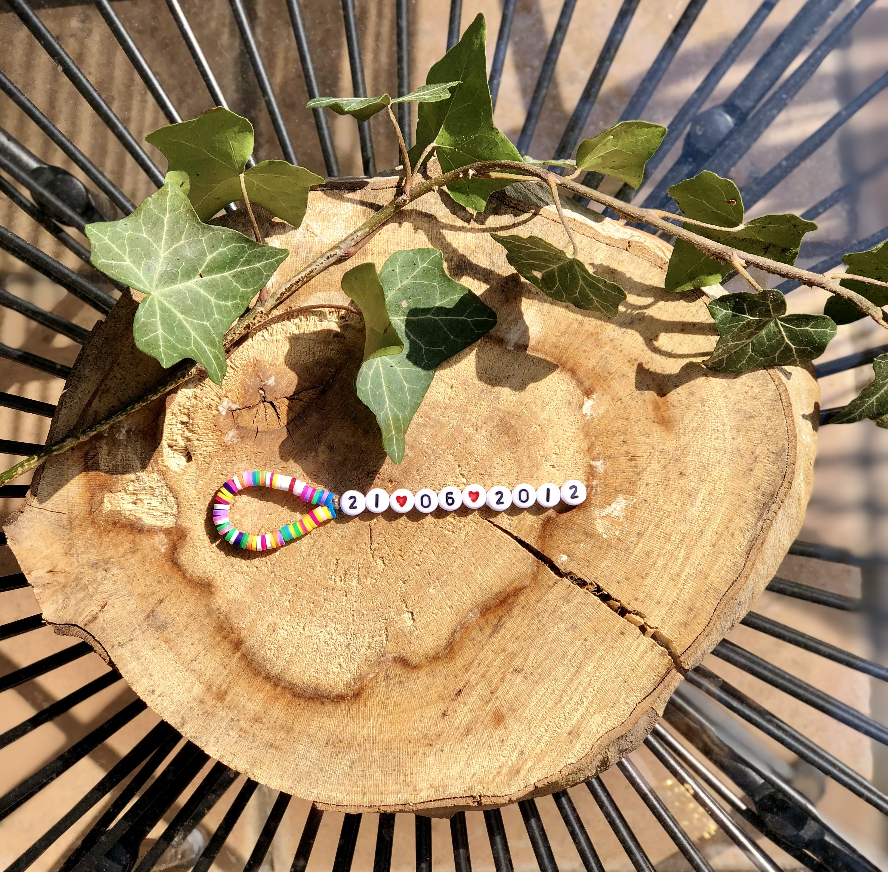 Custom Bead Key Holder Date of Birth or Wedding Etsy