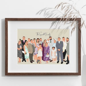 Custom Family Portrait, Illustration from Photo, Personalised gift, Christmas Gift, Boyfriend gift, Birthday Gift, Anniversary, Wedding gift