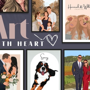 Personalisiertes Portrait, PaarPortrait, Cartoon Portrait, Familienportrait, Vektorportrait, Jahrestagsgeschenk