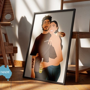 Regalo de lienzo de retrato personalizado, cumpleaños, aniversario, graduación, regalo de mejor amigo, retrato personalizado, regalo de Navidad, regalo de novio