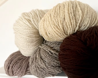 Laine de mouton naturelle | Fils de laine | Fils de laine | Pure laine de mouton | Fil à tricoter | Fils à tricoter pour tricoter, crocheter, tisser, feutrer