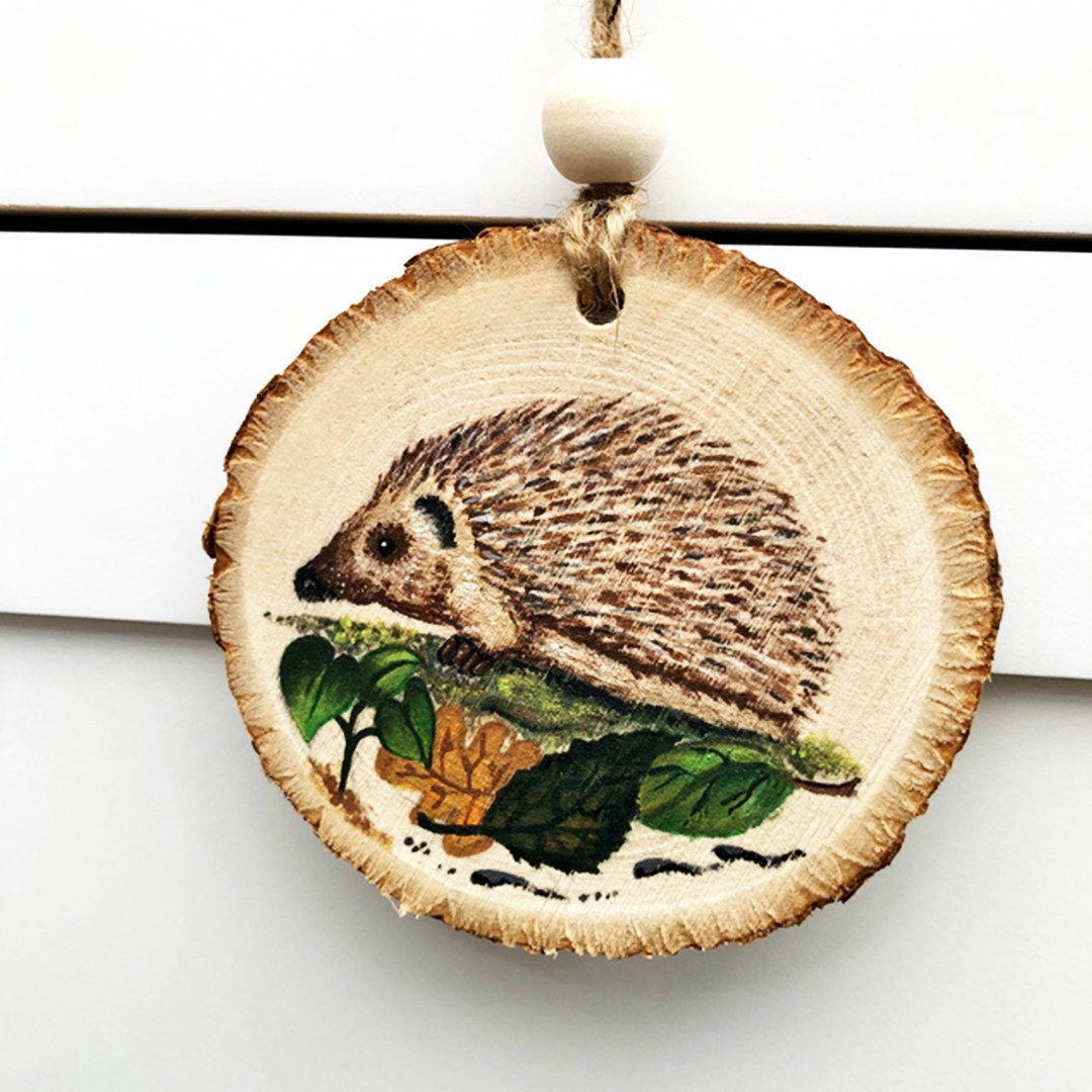 Handmade wood slice painted wall art wall hanging log slice Etsy