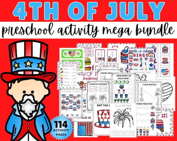 4th of July Activity Pack For Preschoolers Fun 4th of July