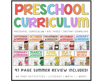Preschool Curriculum Lesson Plan, Preschool Activity Curriculum Bundle ...