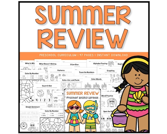 Pre K Summer Curriculum, Preschool Curriculum Lesson Plan, Summer Activity Pack, Printable Summer Math Worksheets, Printable Summer Literacy
