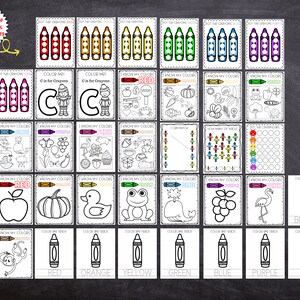 Printable Preschool Color Worksheets Kids Activities - Etsy