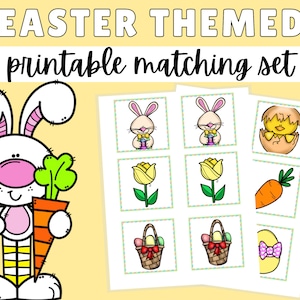 Printable Easter Matching Game, Easter Memory Game, Preschool Activity, Toddler Activity, Homeschool, Classroom, Easter Bunny Game