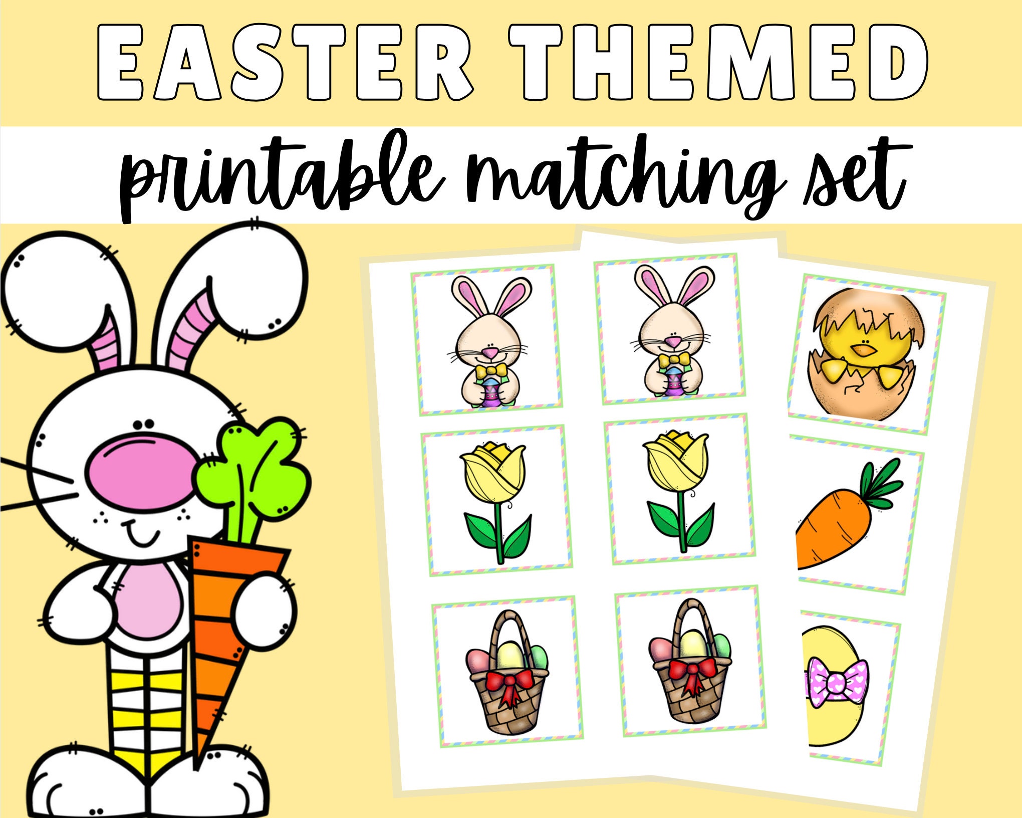 Printable Easter Matching Game, Easter Memory Game, Preschool Activity