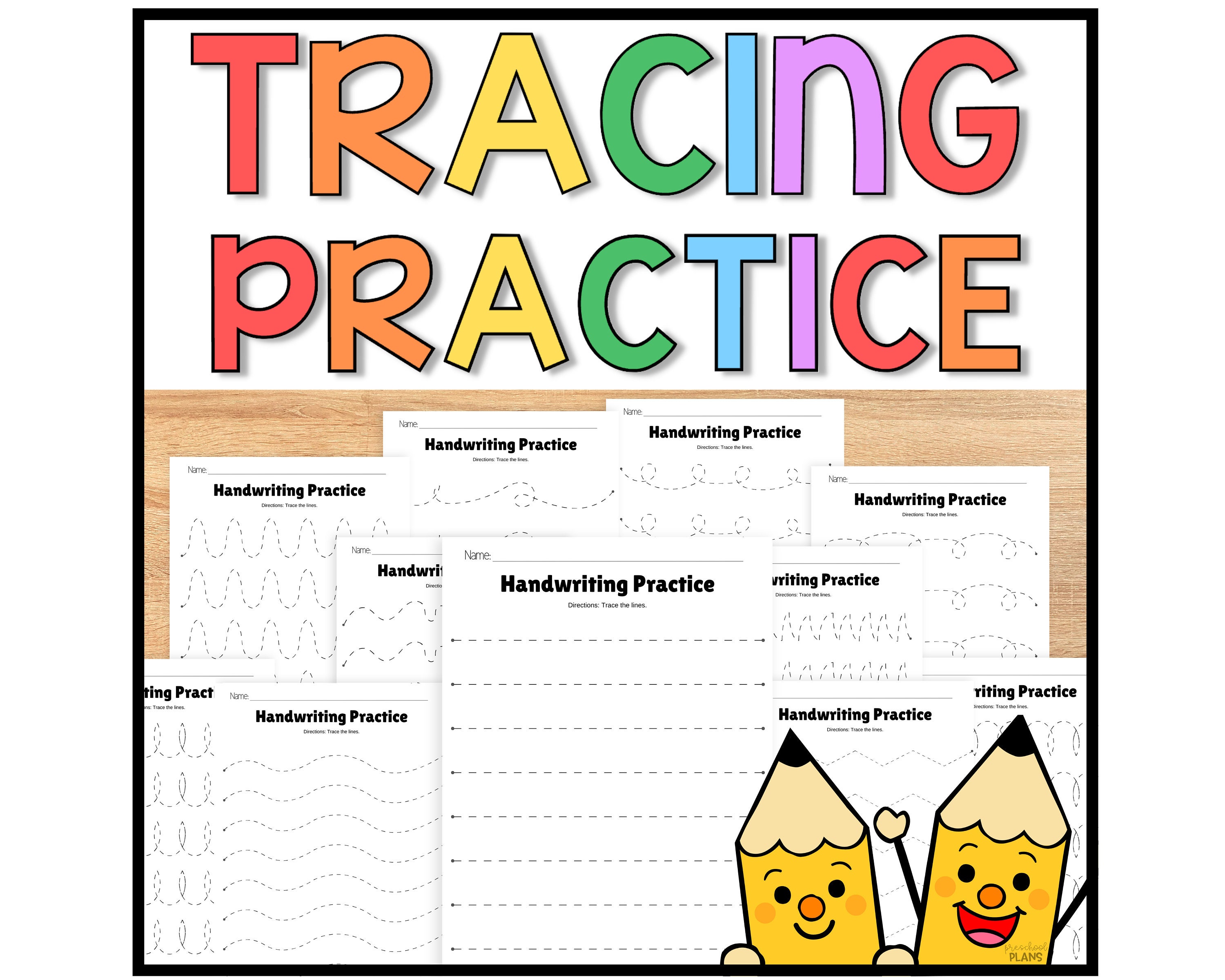Tracing Lines for Toddler, Printable Line Tracing Page, Preschool Line