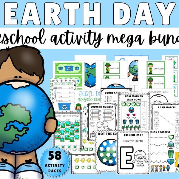 Earth Day Printables, Preschool Printable Worksheets, Preschool Earth Day Activities, Homeschool Earth Day Learning Activities, Worksheets