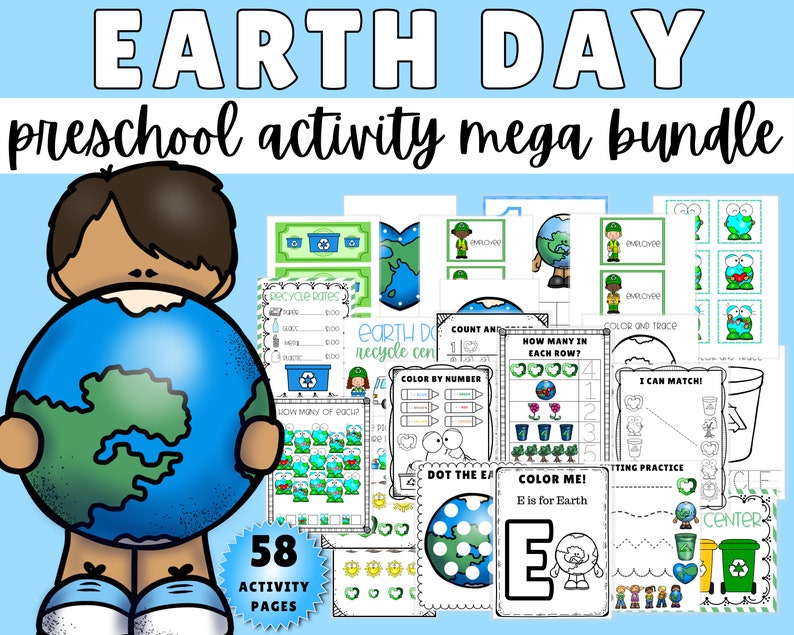 Earth Day Printables Preschool Printable Worksheets Etsy