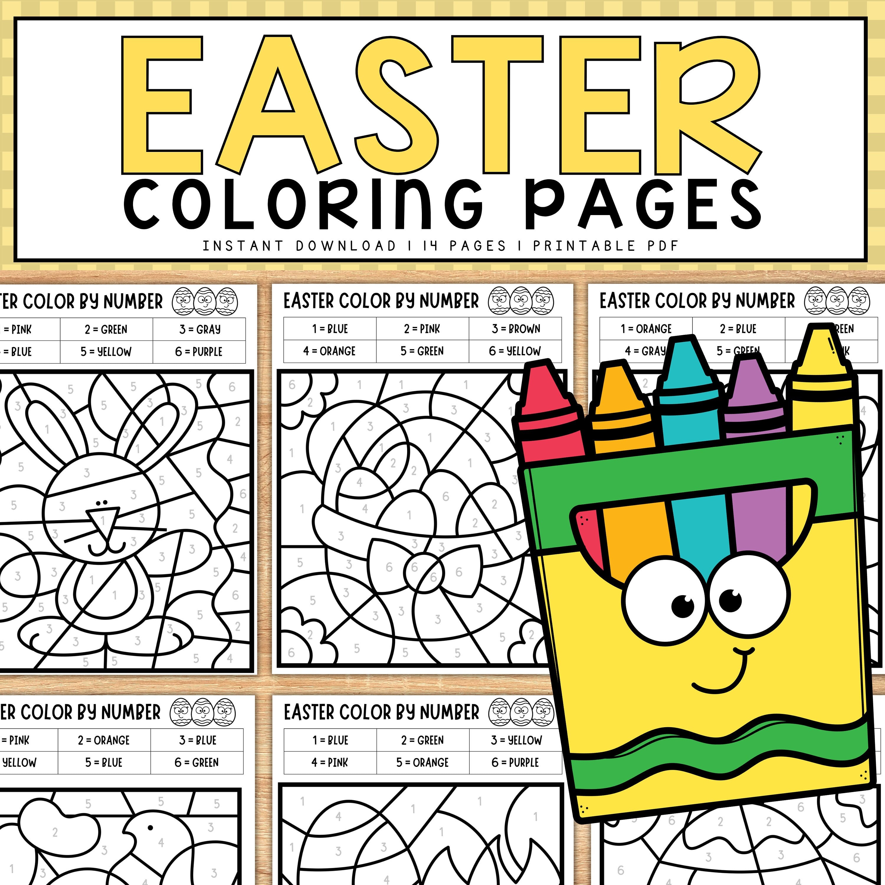 Easter Color by Number, Color by Number Easter Printable, Easter Bunny ...