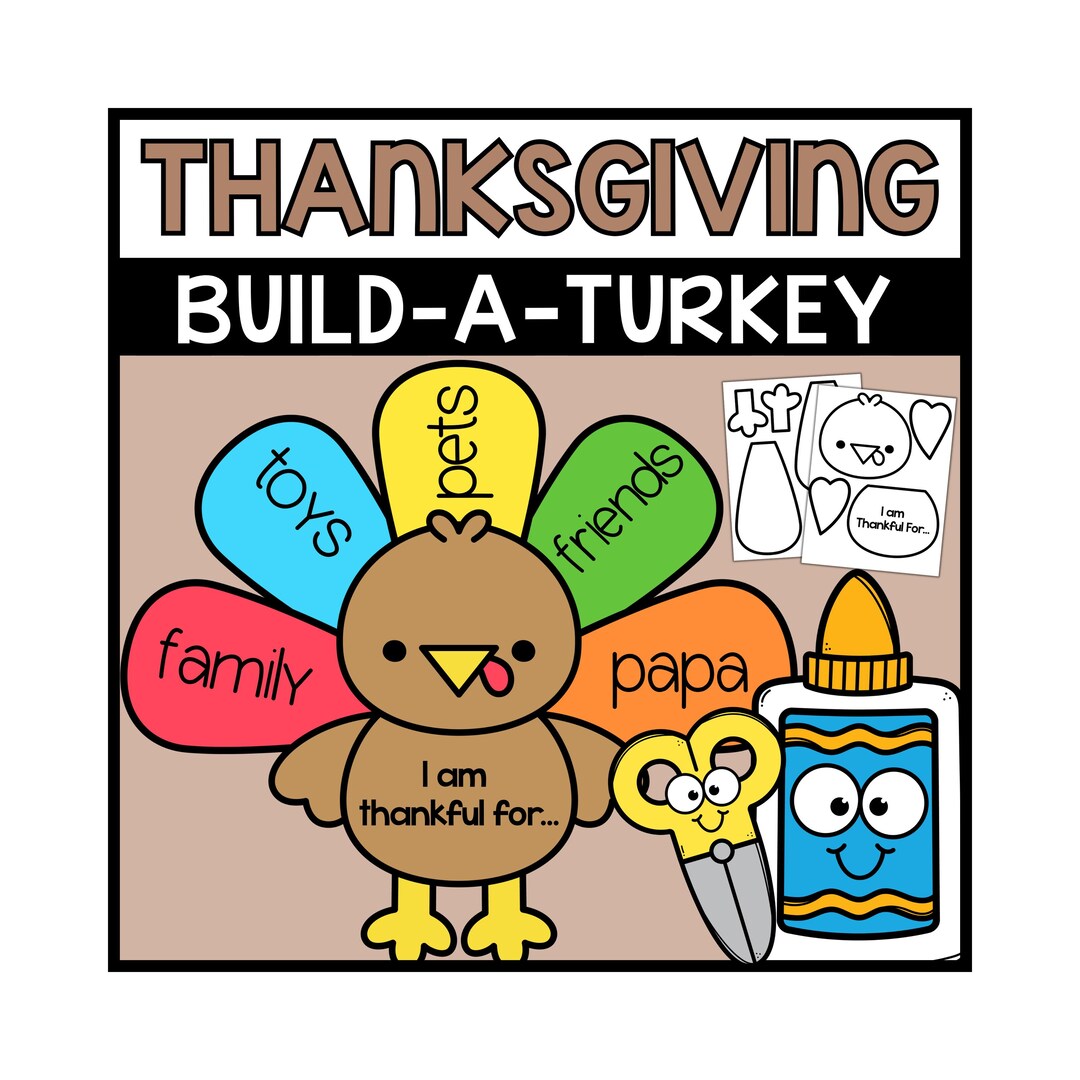 Thanksgiving Turkey Craft Printable for Kids to Color Cut Paste and ...