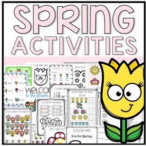 Spring Learning Pack, Spring Preschool Pack, Learning Printables, Preschool Worksheets, Spring Activities, Preschool Printables