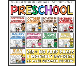 Preschool Curriculum Lesson Plan, Preschool Activity Curriculum Bundle, Preschool Curriculum Themes, Preschool Theme Units, Homeschool