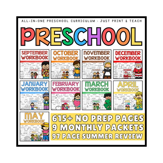 Preschool Curriculum Lesson Plan, Preschool Activity Curriculum Bundle, Preschool Curriculum Themes, Preschool Theme Units, Homeschool