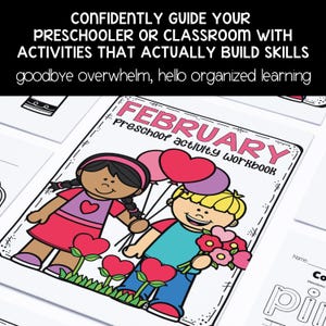 Preschool printables and summer review worksheets shown in a structured, child-friendly format.