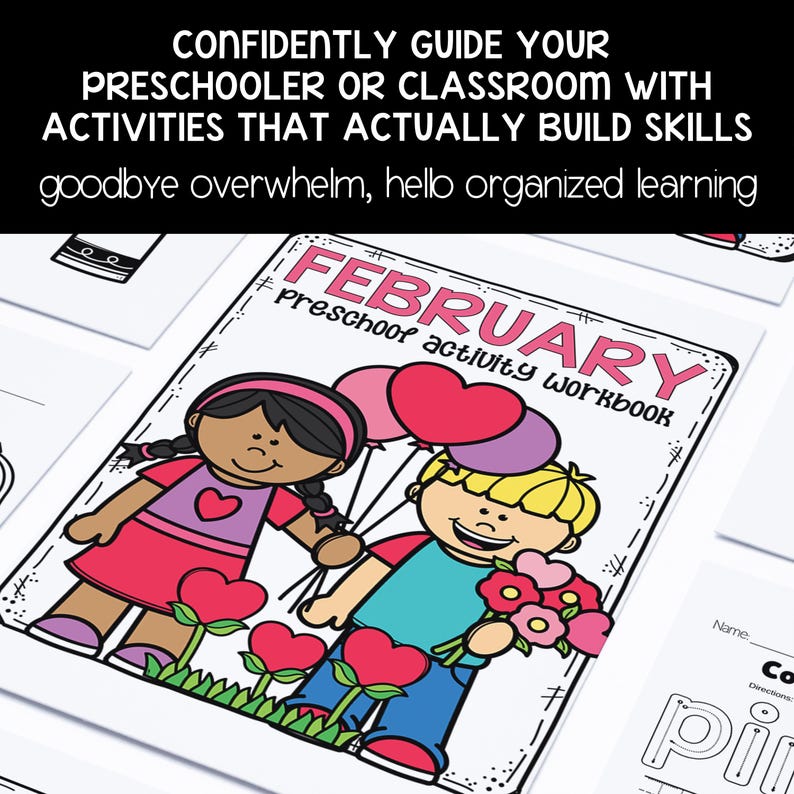 Preschool printables and summer review worksheets shown in a structured, child-friendly format.