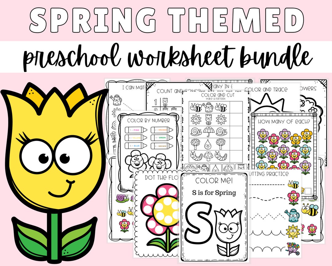 printable-spring-learning-pack-spring-preschool-pack-learning-printables-preschool-worksheets-spring-activities-instant-download-etsy
