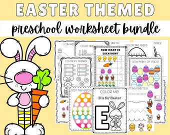 Printable Easter Activities For Kids, Preschool Worksheets, Easter Printables, Activity Pages, Spring Activities, Homeschool, Learning Pack