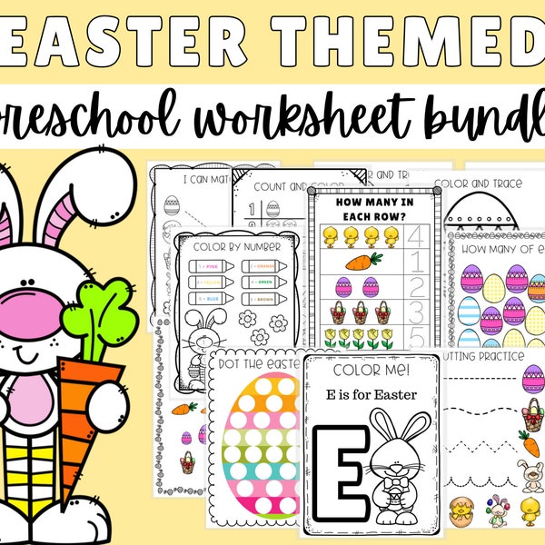 Druckbare Osteraktivitäten für Kinder, Vorschul-Arbeitsblätter, Oster-Ausdrucke, Aktivitätsseiten, Frühlingsaktivitäten, Hausschule, Lernpaket