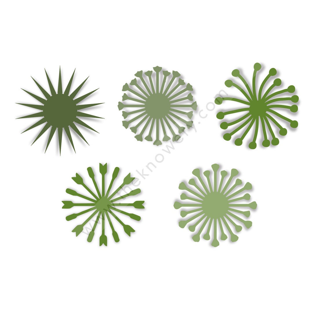 Paper Flower Center Print and Cut Cricut Template Party Décor Etsy