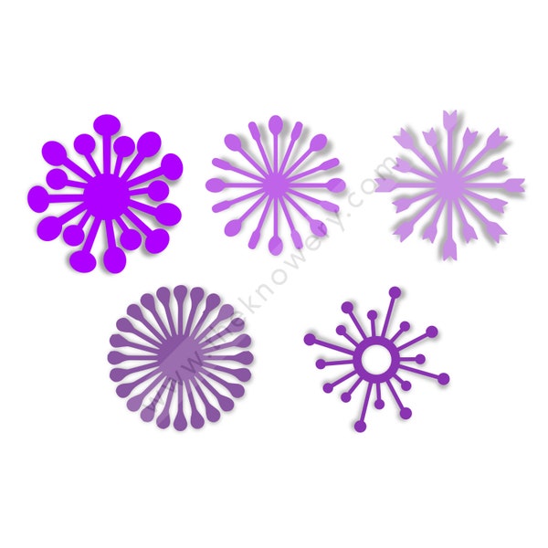 Paper Flower Center SVG Templates for Silhouette Projects | Print and Cut Party Décor