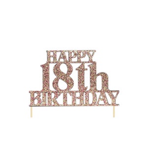 Happy Birthday 18th Cake Inserting Card Acrylic English Cake Letters Topper  Y8I5 