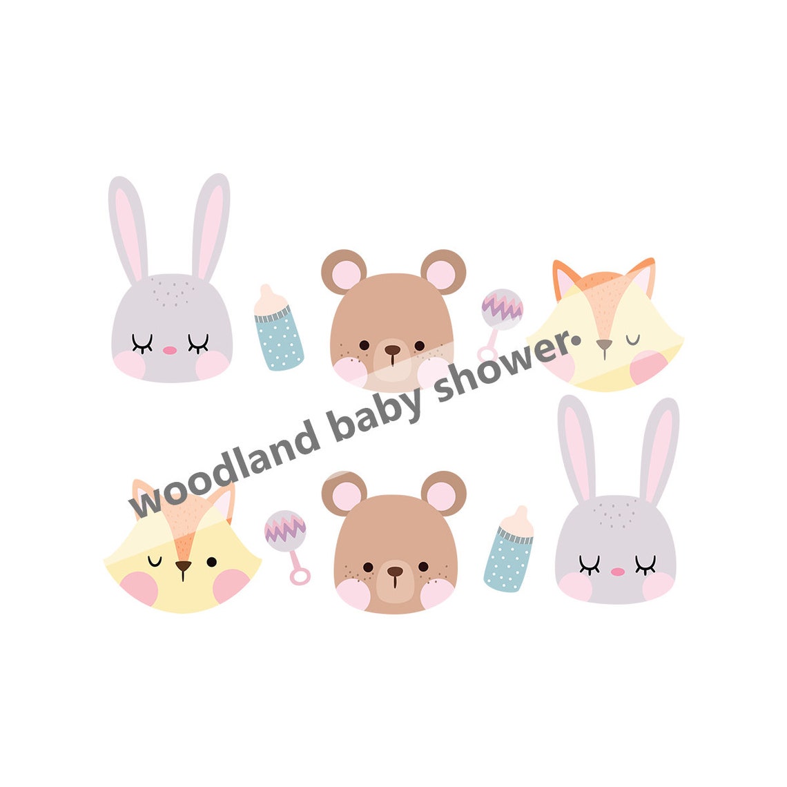 Woodland Animals SVG Woodland Baby Shower Cupcake Topper | Etsy