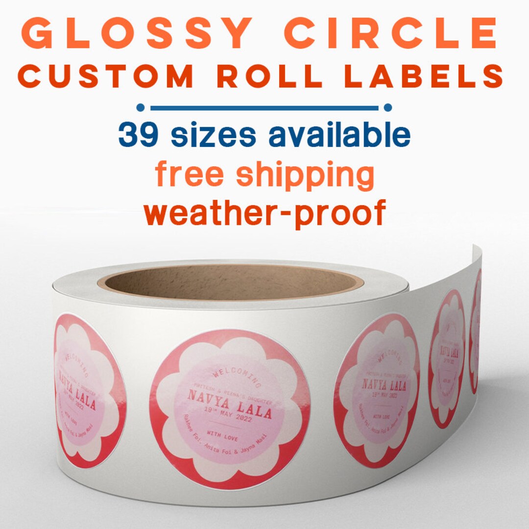 Custom Roll Stickers Glossy Labels Personalized Product Labels Etsy