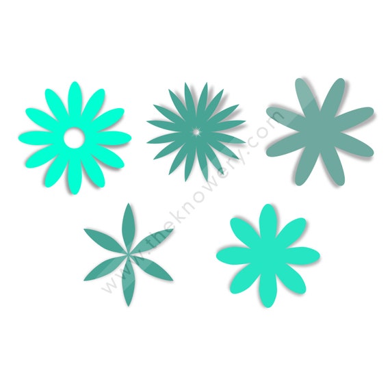 Paper Flower Center Cricut Template Print and Cut Party Etsy