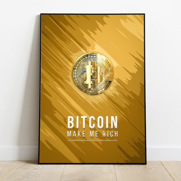 Affiche Bitcoin Art - Crypto monnaie illustration décoration intérieure