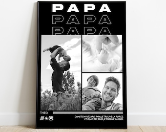 Personalized Dad poster with photos, Father's Day gifts, New dad, First Father's Day - Children's gift for dad - Christmas