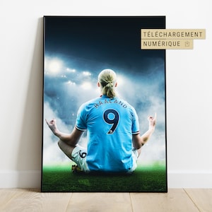 Pôster de Erling Haaland - decoração de parede de futebol do Manchester City - download digital - ideia de presente para Natal e aniversário