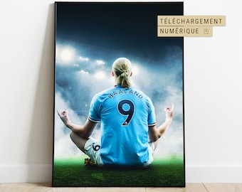 Erling Haaland Poster - Manchester City Football Wall Decor - Digital Download - Christmas and Birthday Gift Idea