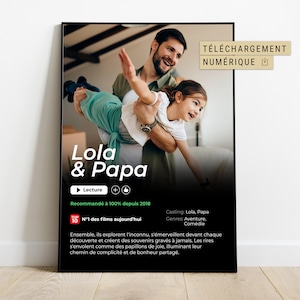 Affiche personnalisée, affiche pour papa, maman, famille, couple - cadeau personnalisé fête des pères, fête des mères, Noël - Téléchargement