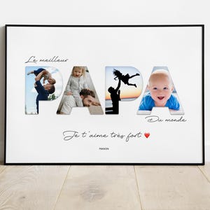 Póster personalizado para papá con fotos, regalo para el Día del Padre, regalo personalizado para papá, cumpleaños