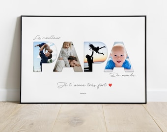 Personalized Dad poster with photos, Father's Day gift, Personalized gift for dad, Father's Day, birthday, Christmas