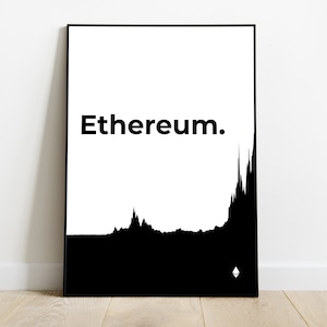 Cours Ethereum décoration murale cryptomonnaie crypto chart digital print instant download