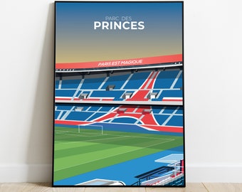 Poster of the Parc des Princes de Paris - Printed illustration - Ideal Gift idea for Fans - Football Stadium Decoration